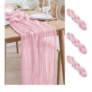 Pink Cheesecloth Table Runner